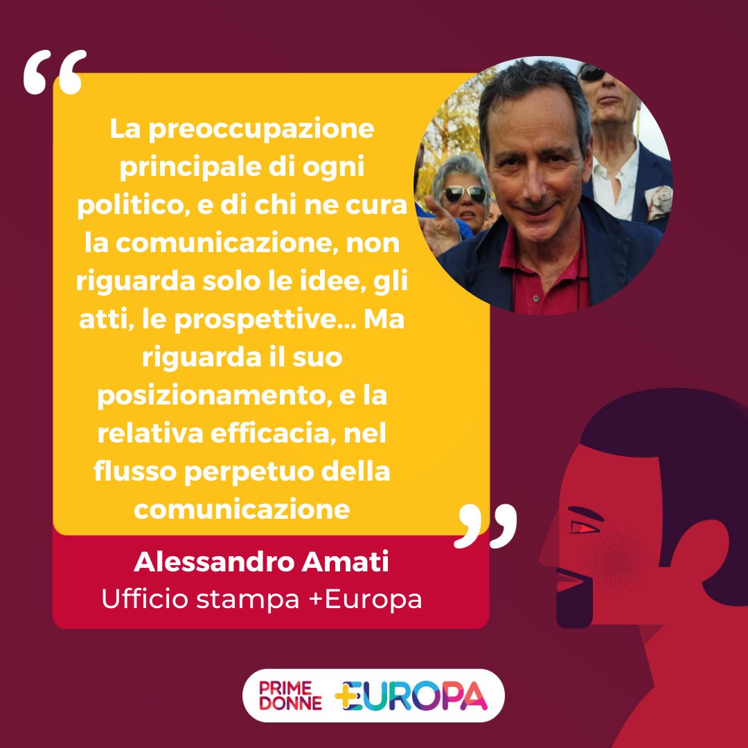 La preoccupazione principale di ogni politico, e di chi ne cura la comunicazione, non riguarda solo le idee, gli atti, le prospettive... Ma riguarda il suo posizionamento, e la relativa efficacia, nel flusso perpetuo della comunicazione.
Alessandro Amati
#PrimeDonne #PiùEuropa