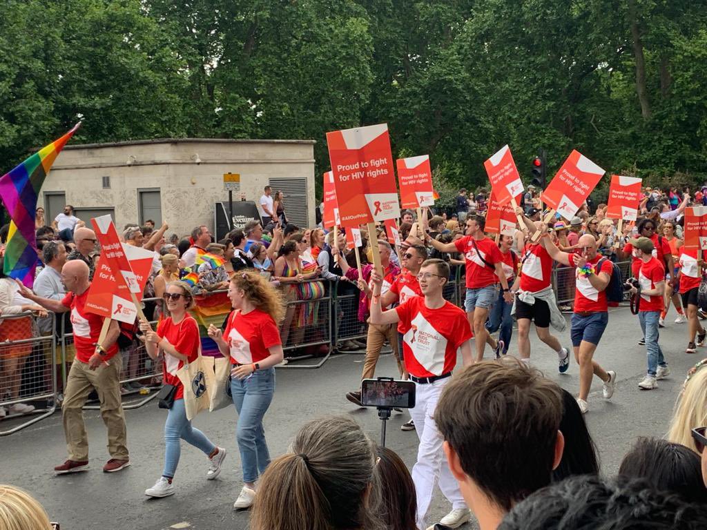 What an honour to march in the 50th anniversary @PrideInLondon parade with @NAT_AIDS_Trust #AllOurPride