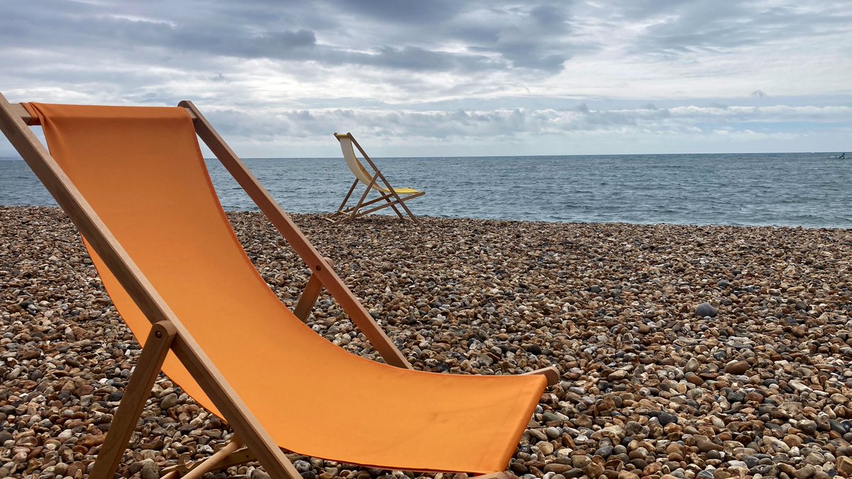 Early walk and coffee on the beach before the crowds descend #LymeRegis