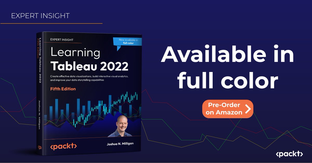 📢 New Book Announcement #expertinsight

We are thrilled to announce that the Fifth Edition of our book, Learning #Tableau, by Joshua Milligan (<a href="/VizPainter/">Joshua Milligan</a>) is now available in full color to pre-order: packt.link/Jy4qu

Get your copy now!
#data #datavisualisation