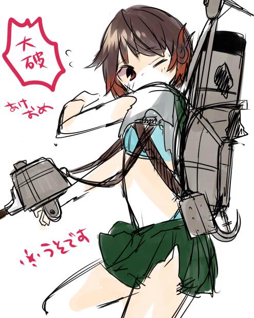 艦これ書き下ろし収集中。睦月、その5。落書き 