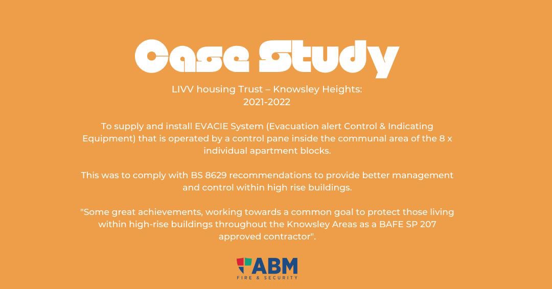 Case Study ✍️

LIVV housing Trust – #Knowsley Heights 🏠 

"Some great achievements, working towards a common goal to protect those living within high-rise buildings throughout the Knowsley Areas as a #BAFE SP 207 approved contractor".

abmsecurity.co.uk 👍
