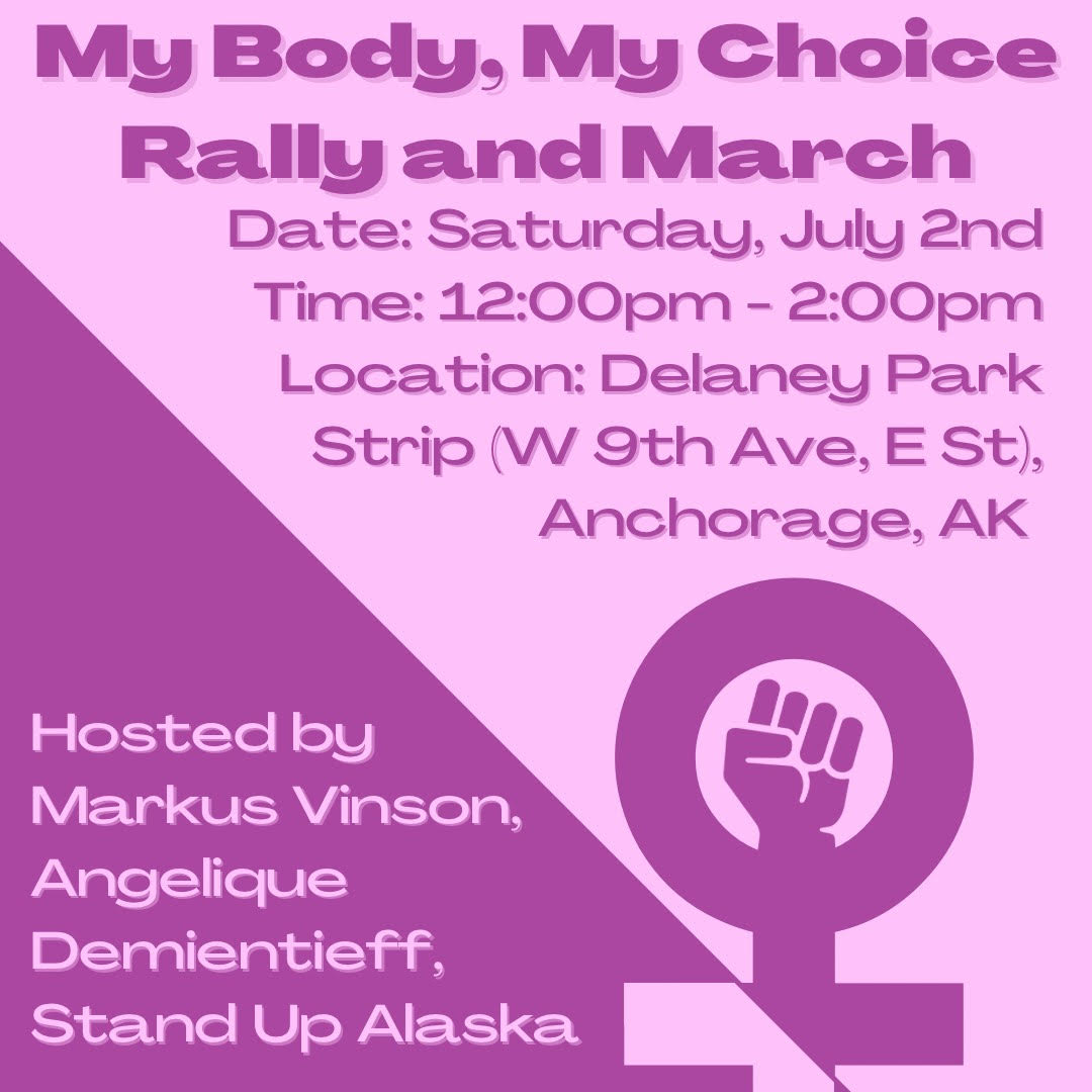 StandUpAK's tweet photo. Join us Today @ Delaney Park strip to Stand Up and Fight Back for all people with Uteruses with have lost #SafeLegalLocal access to life saving Health Care. This is what Democracy looks like!
#RoevWade #BansOffOurBodies #4ofJulyWeekend https://t.co/JqFHrQTkIX