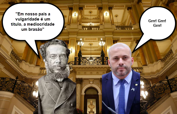 marinhos's tweet photo. Diálogo na Biblioteca Nacional no Rio de Janeiro. 😂😂😂😂😂

#MachadoAssis #DanielSilveira #BibliotecaNacional #Comenda #Livro. https://t.co/hLNDlMv3fB