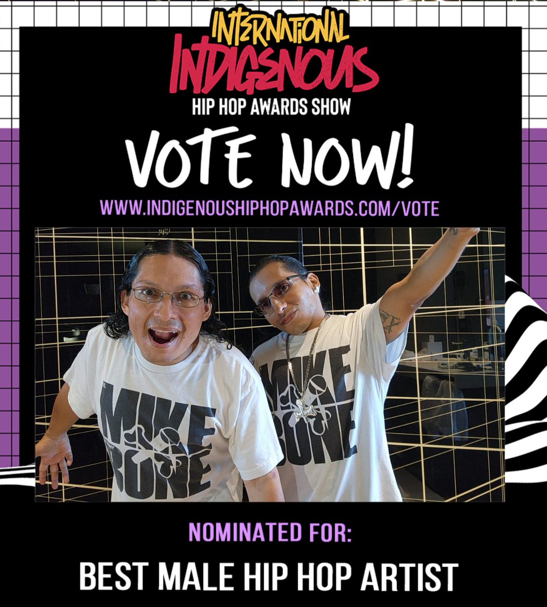 MikeBoneMusic's tweet photo. Nominated #BestMaleHipHop #ArtistOfTheYear!

Voting link: 
https://t.co/5ShoMxPdVx 

Listen here: https://t.co/ADndf26RX5

#OnlineVoting #AwardWinning @indigenousHHAS #NativeTwitter #IndigenousHistoryMonth #iihhas2022 #Awards #SupportSmallStreamers https://t.co/fwjKEfGpfy