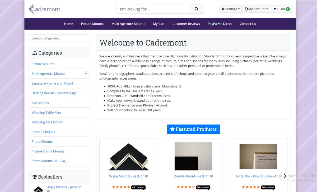 New picture mounts website up - mobile friendly, super fast, all order history retained so you can re order previous orders cadremont.co.uk/shop #picturemounts #photomounts