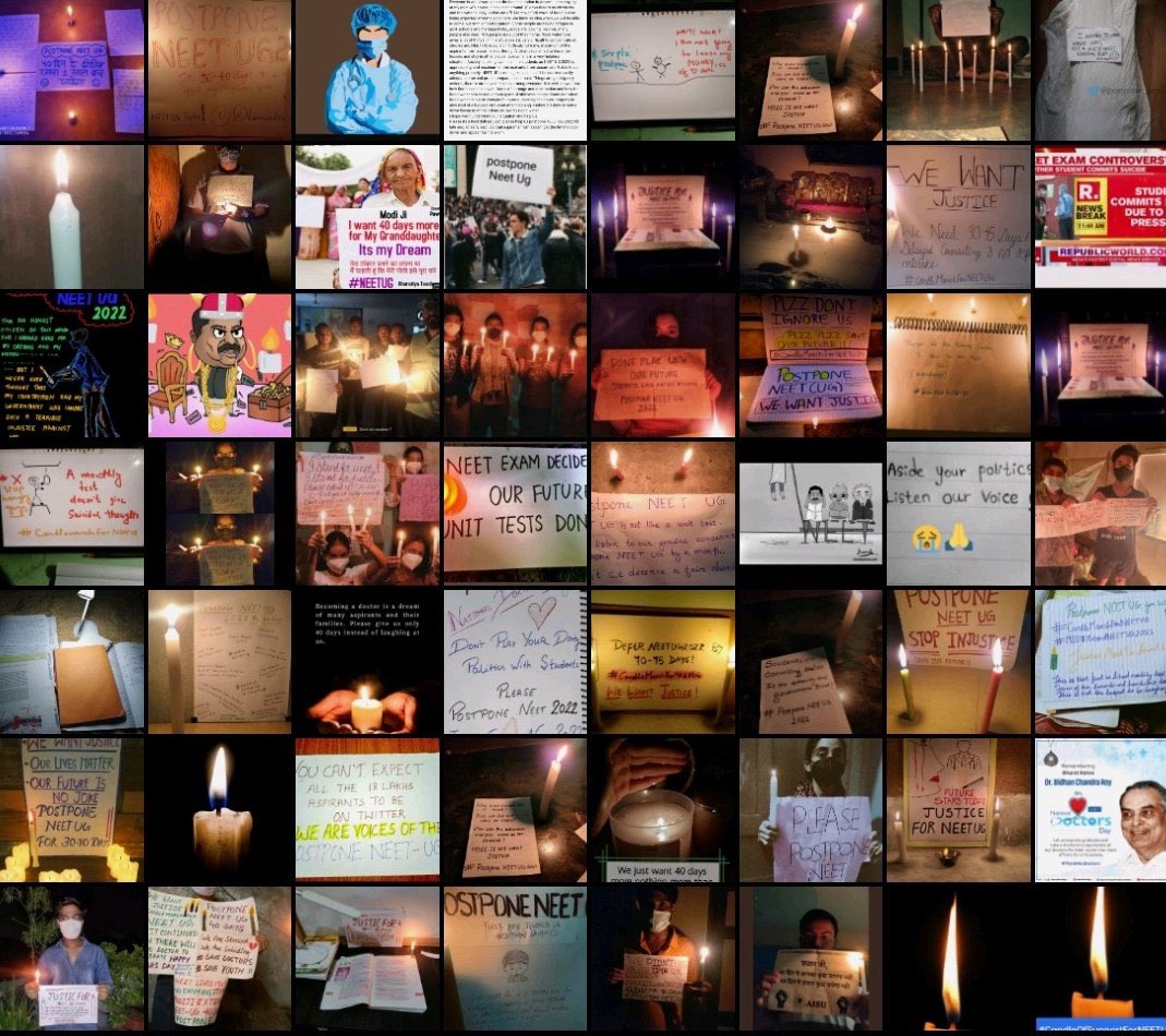 Neerajtindian30's tweet photo. Good that students of #NEETUG2022 not protesting like other students today every part of the country have seen a candle march from #NEET2022 students. @PMOIndia @dpradhanbjp @Dev_Fadnavis @mieknathshinde it’s an a request to the @narendramodi pls address this issue it’s a future https://t.co/9VTd5YjuU1