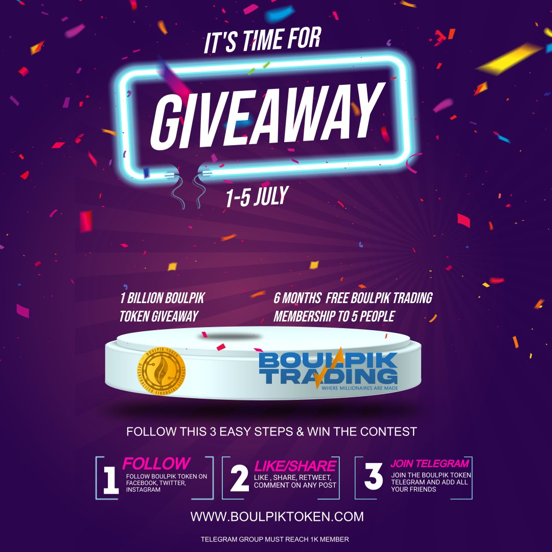 BoulpikToken's tweet photo. We're giving away 1 billion tokens and 6 months of free membership in Boulpik Trading.

Like, follow, all Boulpik Token pages on Social Media and join the Boulpik Telegram. 

We will start giving out prizes once our Telegram reaches 1k members.
TG: https://t.co/Wy9qYacEva https://t.co/lQfJysPHou