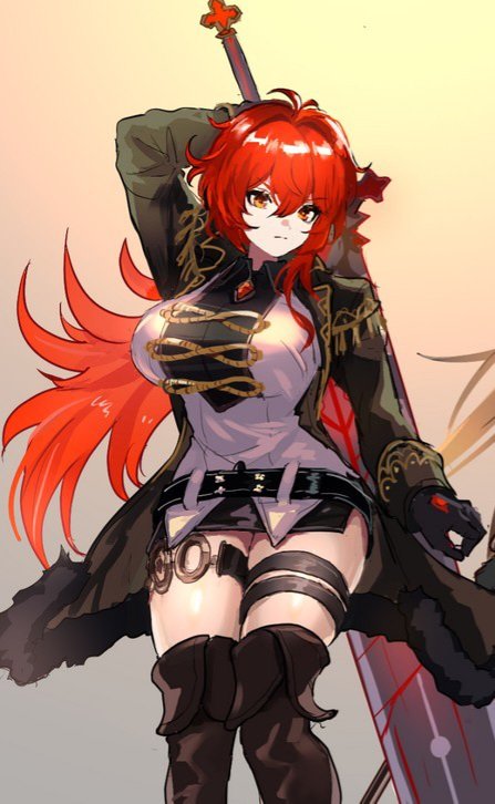 Grab a drink, stay a while. Hear the tale of a girl, wreathed in fire and thunder. Her chains lash out violently to tear the world asunder. A shattered blade firmly in her grasp. Her will like iron, her hair as flame. Fuelled by her grief and pain.

The tale of Diluc Ragnvindr.