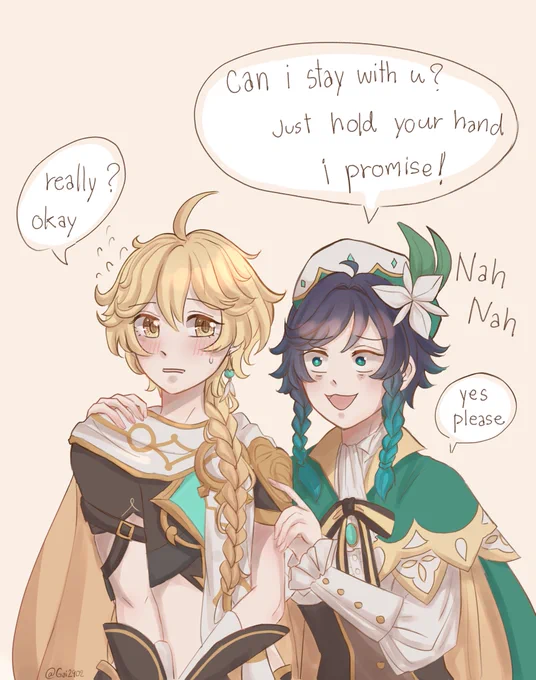 Just hold your hand #venti #Aether #venther #GenshinImpact #genshin 