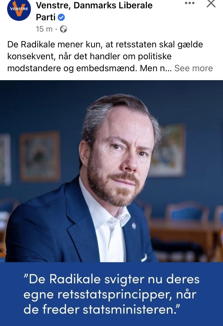 OliverWulffJ's tweet photo. Det kommer fra et parti der: 

👉🏼 Husede og fredede Inger Støjberg - og endda gjorde hende til næstformand 

👉🏼Lukkede og slukkede for irakkomissionen 

👉🏼 Nægtede at få undersøgt deres eget folketingsmedlem, Claus Hjort, for landsforræderi 

Helt ærligt. Vi er ikke dumme. #dkpol https://t.co/kTPwSdZhJk