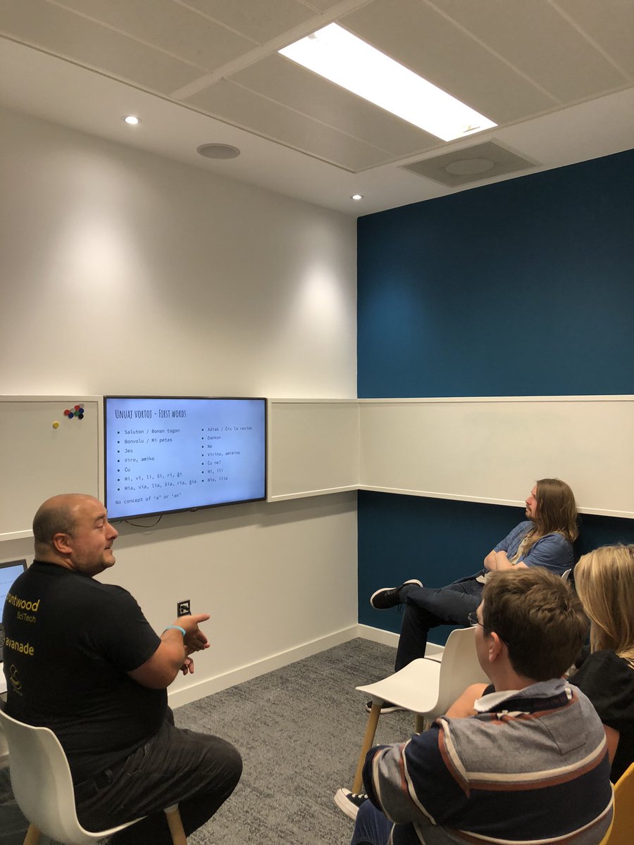 Really happy to be back at <a href="/BarCampMCR/">BarCamp Manchester</a> after a far too long. Super cool that <a href="/dangerworm/">Drew Morgan</a> gave a presentation about Esperanto as well.