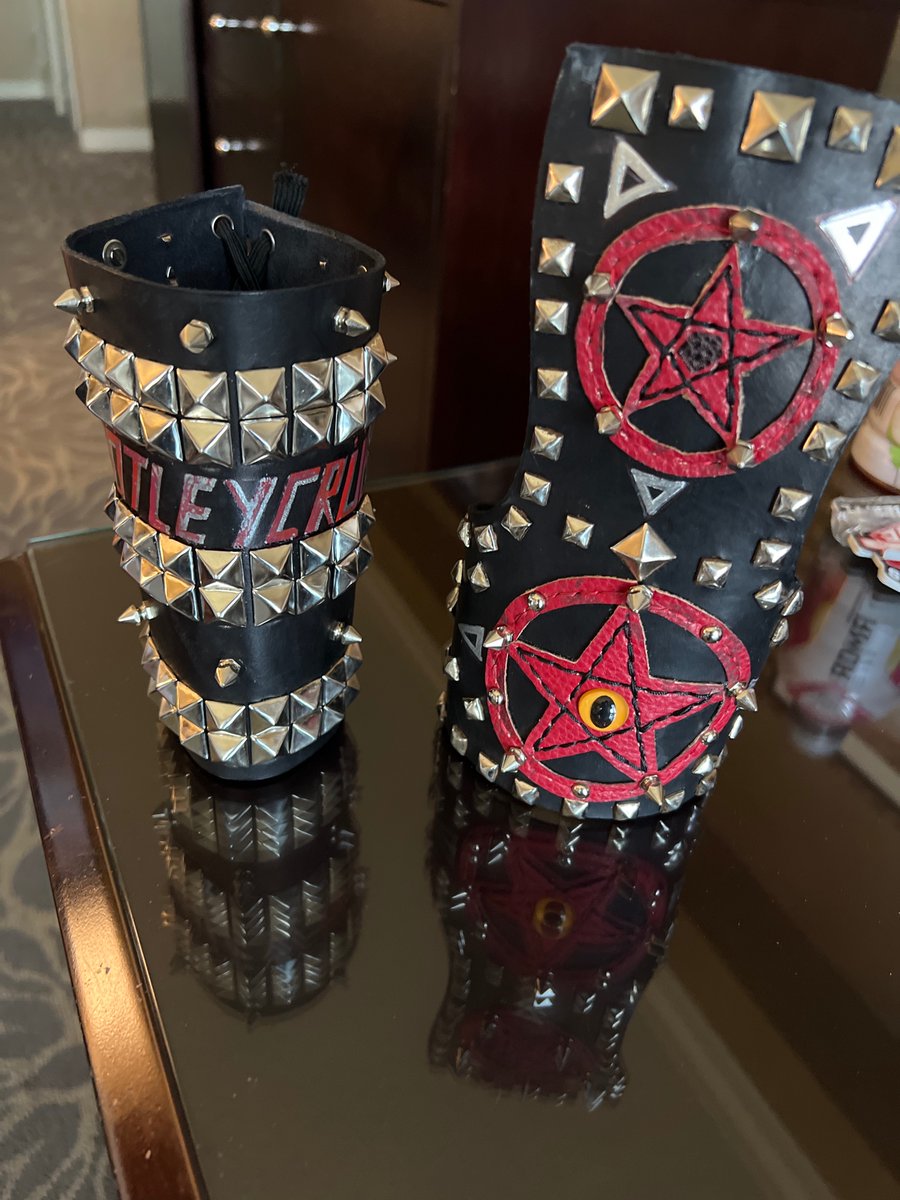Today’s mission get these to <a href="/NikkiSixx/">📷</a> and <a href="/VinceNeil/">vince neil</a>.  Made them for them and forgot to bring them to the VIP because we were nervous 😭🫣🤣