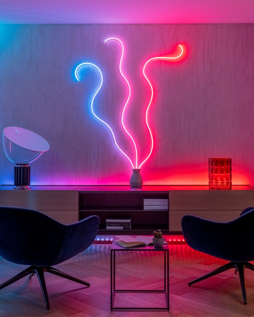 TwinklyLED's tweet photo. Like the look? 
Sync up all your Twinkly lights on the Twinkly app and create the coolest effects. 

Here we were going for a chilled vibe with Flex, Line and Dots. What mood would you go for?

#twinkly #twinklyline #twinklyflex #twinklydots #homedecor #design #lightdesign https://t.co/0I5pM8oLBr