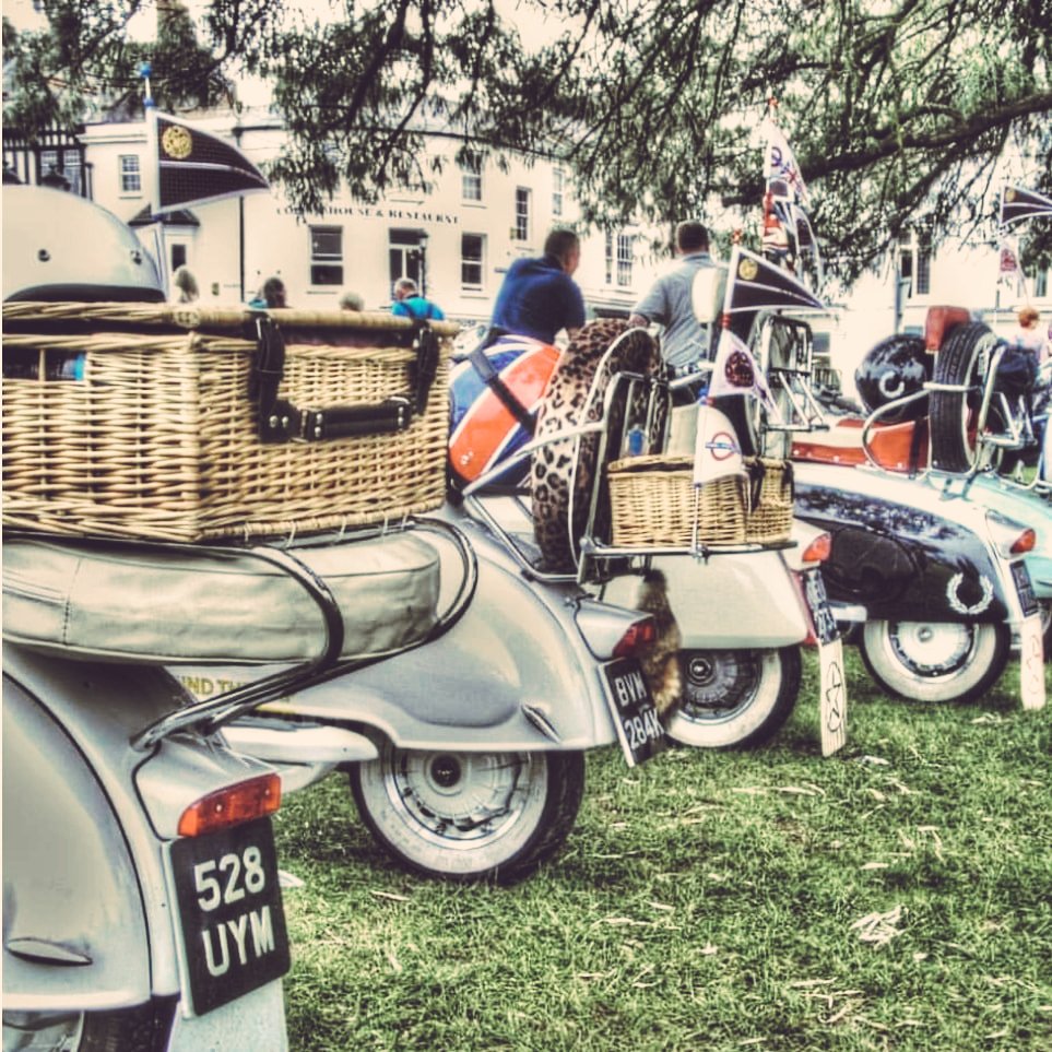 'Mods at the Frog'  takes place at the Frog &amp; Wicket pub, Eversley Hampshire on Sat 9th July. 11:30 till late..family friendly, with a #RideOut and live music. Free event, please come down and support. Funds raised will support Harry's HAT 🧡💙🎸🇬🇧 facebook.com/groups/2348378…