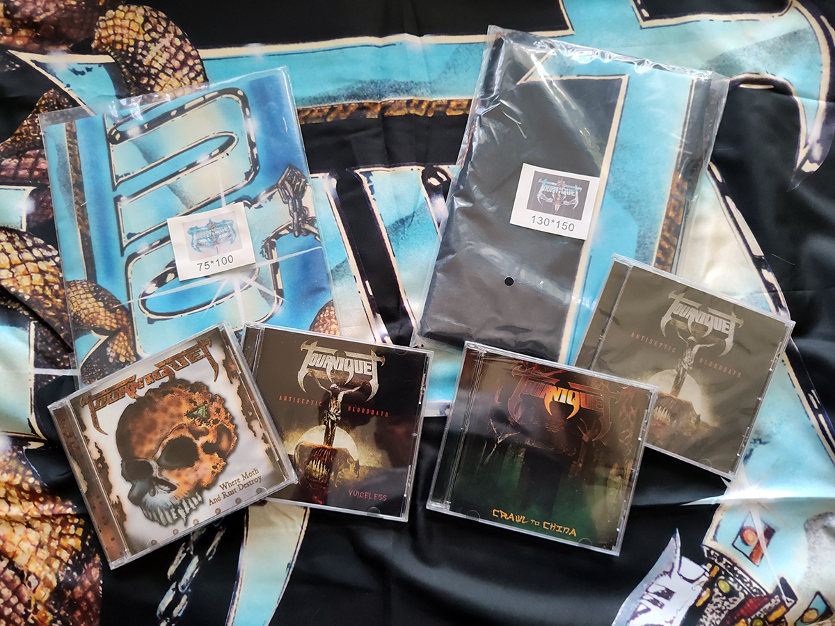 4th of July Sale: FREE CD WITH PURCHASE OF ANY "STOP THE BLEEDING" BANNER! Choose from Antiseptic Bloodbath, Antiseptic Bloodbath "Voiceless" (instrumental), Crawl to China, and Where Moth and Rust Destroy. LARGE banner $25 HUGE banner $35 (black or white background).