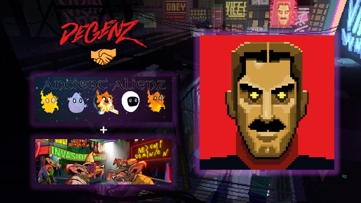 <a href="/degenzgame/">DEGENZ GAME</a> x @RiseOfSolApes “Ancient Alienz”

This is gonna be huge 

Don’t miss out.  

MINT IS LIVE NOW: mint.creatormachine.com/ancientalienz
#degenz #degenmint #freemint #MintOfTheDay #mintlive