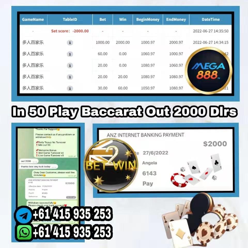 2win_bet's tweet photo. ⚜Bet2Win Aus Online Casino🇦🇺⚜

⚜️Welcome Bonus 50%✅
⚜️Daily Topup No Turnover
⚓️Min Out 50$
⚜️Recommend Bonus✅
⚜24 HOURS ONLINE SERVICE

⚜TELEGRAM: +61 415 935 253
⚜WHATSAPP: +61 415 935 253

#onlinecasino
#AustraliaOnlineCasino
#PokiesAus https://t.co/LqklT0tzdq