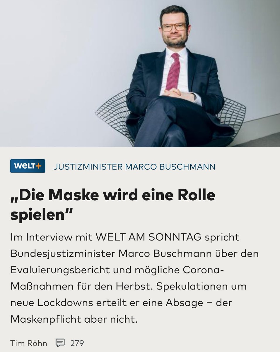Sinnlosen Maskenzwang, den offenbar nur Deutschland braucht, hat @MarcoBuschmann schon zugestanden.