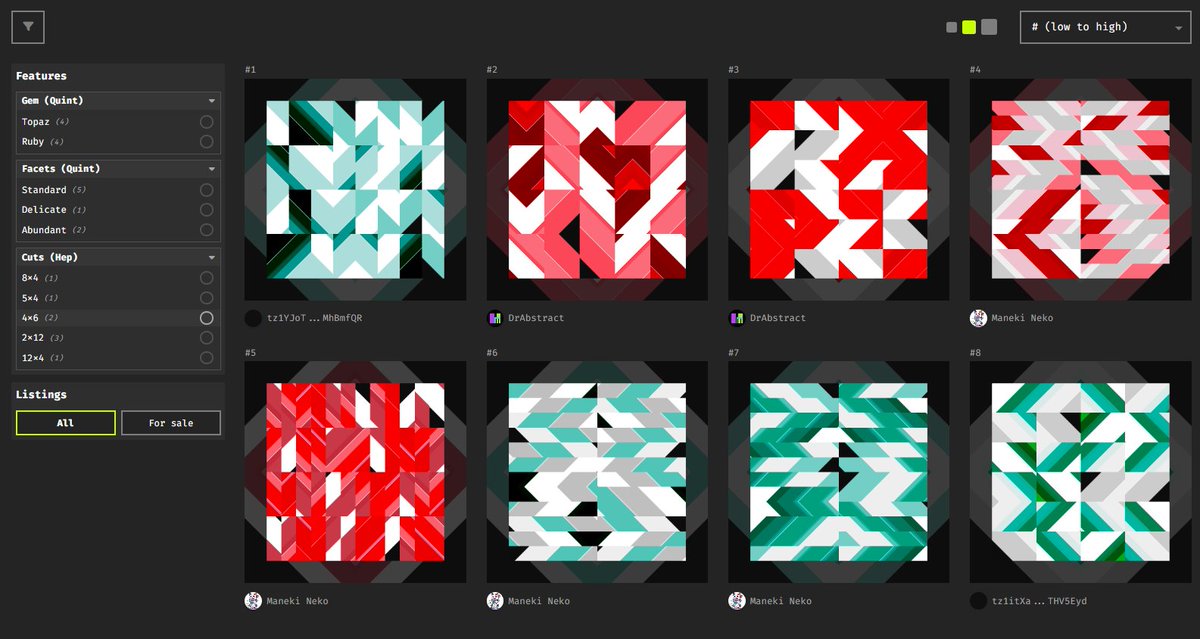 Dr_Abstract's tweet photo. Only two of the five CUT GEM types have been revealed so far...  will you get a rare one?

https://t.co/Kdvni0eVxm

#FXHash #Tezos #InteractiveNFT 

#ZIMjs #CutGem https://t.co/ixzotuX9OG
