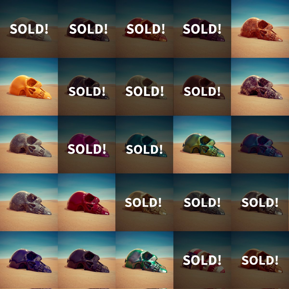 Sanskulls collection almost sold out 💀
Just a few left at 0.1 SOL 🔥
Take a look 😊 Thanks to all the collectors💙

Please like/follow/re-tweet if you enjoy the work, thanks 🙏
solsea.io/c/61a3c8a58462…

#NFTshill #NFTS #Solana #solsea #NFTCommunity #NFTartist #nftart