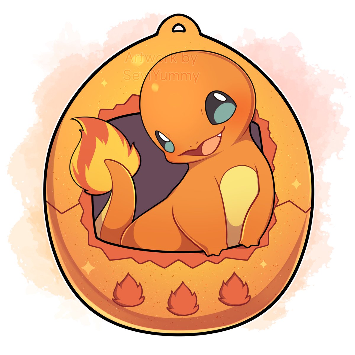 ヒトカゲ 「Charmander Tamagotchi 🔥 」|Sevi 🌸🌿のイラスト