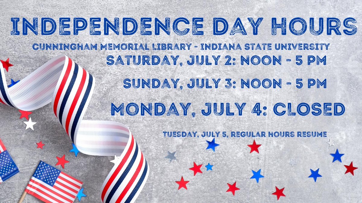 Have a safe 4th of July weekend!

#ISUlib #Indstate #ISULibrary #indstate_special_collections #ISUPAC #FCTE #ISUmentoring #GradStudents #SycamoreStrong #Sycamores