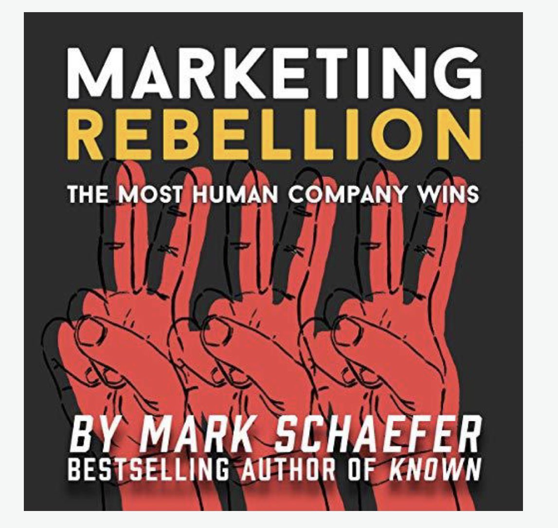 Inzpire22's tweet photo. Listened @audible.com @Marketing_Rebellion by Mark Shaefer - 3 key takeouts - 1. This book focuses on putting #humanity - #relationship building and #marketing in relation to each other ; 2. Demonstrate how your #business cares for your #customers and shows some good case studies https://t.co/l65bDrDNO7