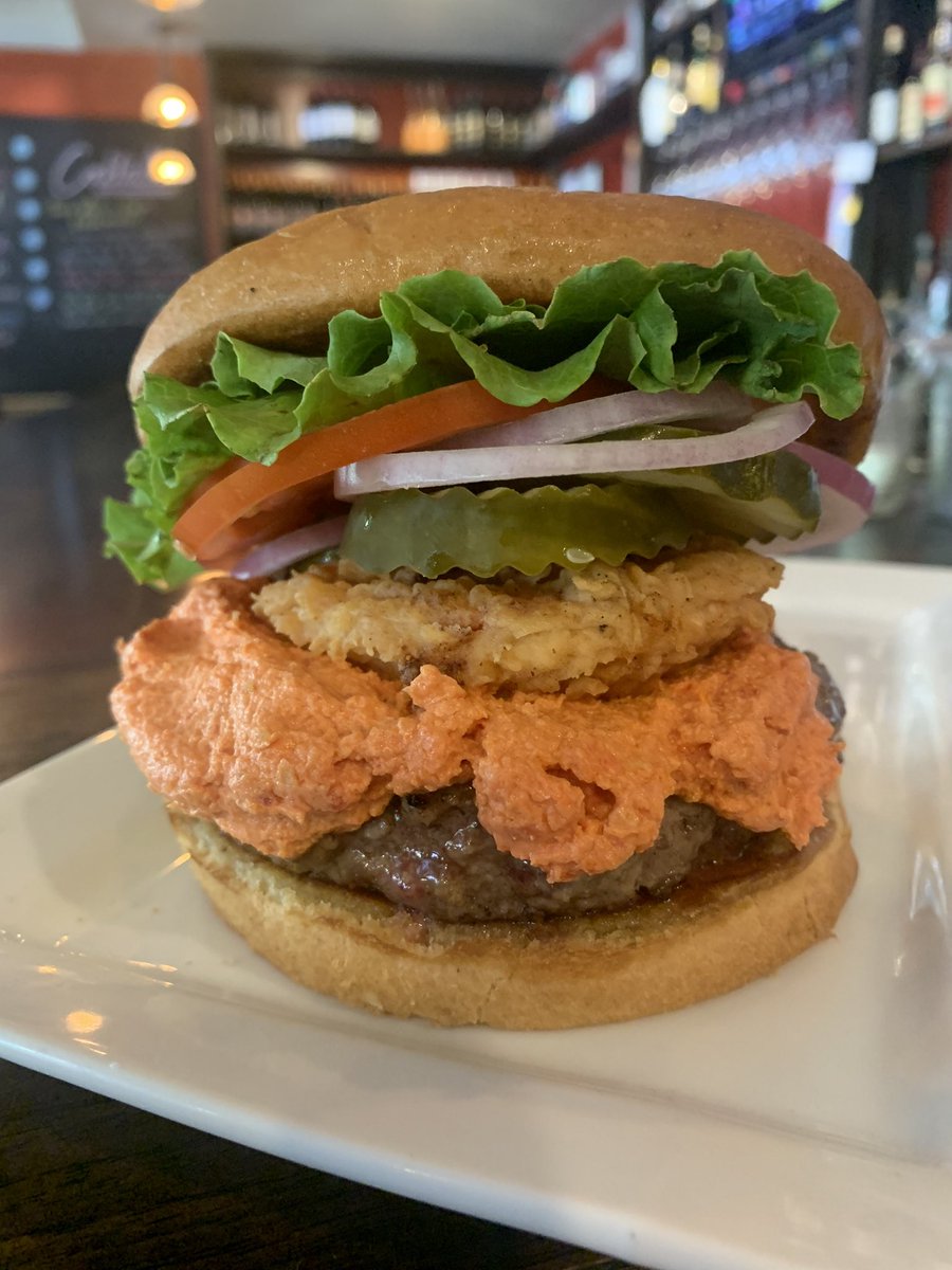 5StarBurgersSTL's tweet photo. Itโs Tomato Explosion time! This monthโs #burgerofthemonth features our all-natural Creekstone Angus topped with a sun-dried tomato goat cheese and a fried tomato. $2 from each burger to @OPFoodSearch for the regions hungry.
#tomatoexplosion #burger #burgers #stl #hungerrelief https://t.co/1rrVuDHc2f