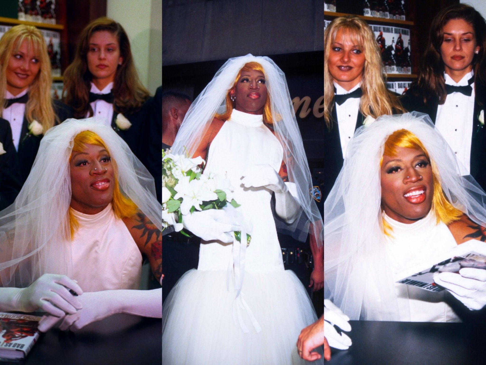 dennis rodman in a wedding dress