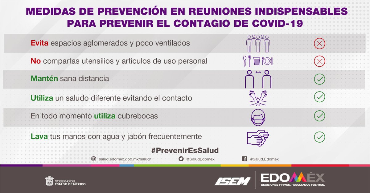 Ahora más que nunca #CuidemosTodosDeTodos, para prevenir el contagio de #Covid_19mx sigue estas recomendaciones.
#NoBajemosLaGuardia
#PrevenirEsSalud
