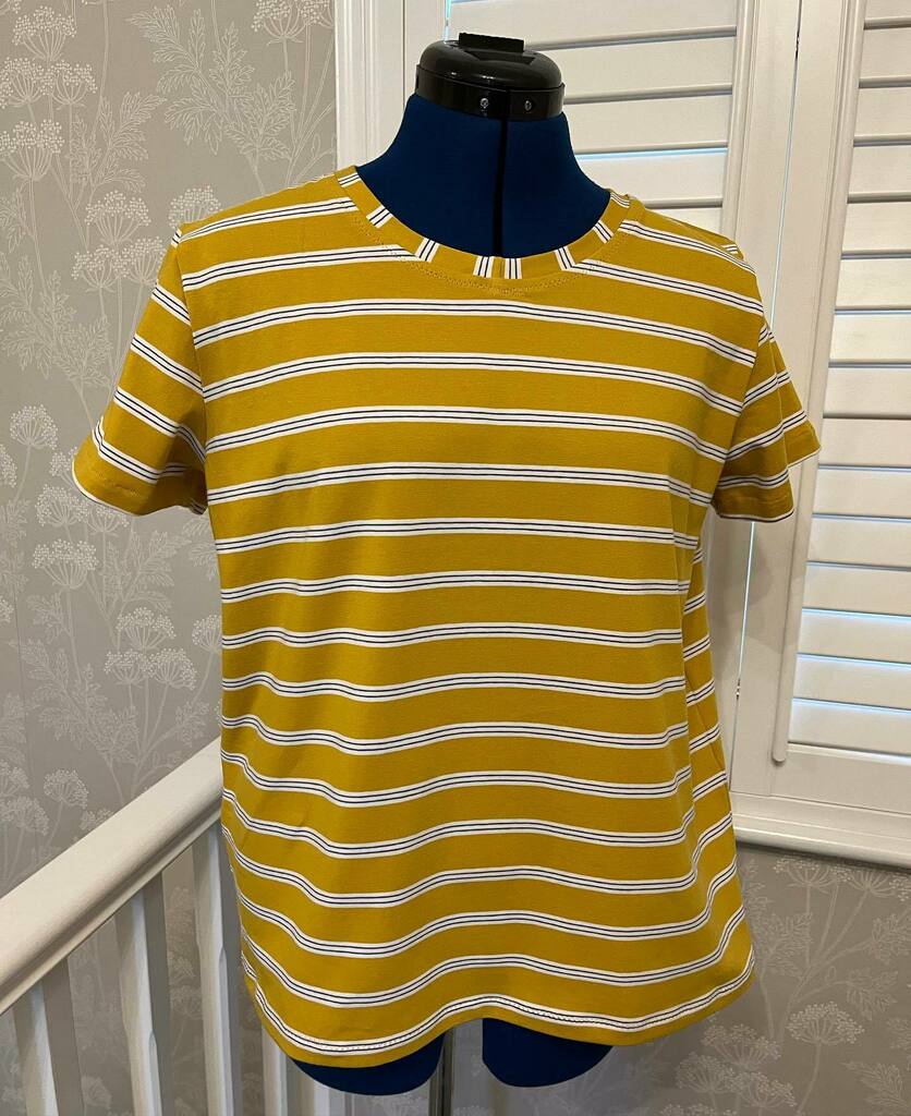 craftyguider's tweet photo. My new @tillybuttons #SewingTabitha is finished and a perfect example of why you shouldn’t sew when tired. I love the @guthrieghani fabric, and the colour is from my @styled.by.susie consultation colour palette. I played around with the neckband stripe a… https://t.co/IncvtT2PXf https://t.co/kPJdTT61oj