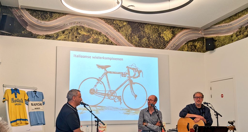 NilsWuytens's tweet photo. Interesting stories about #GinoBartali and cycling during the presentation of a new graphic novel, published by @StripsDaedalus 

@CafeCoureur 
@fbackelandt 
@GVandenbon 

Thanks @SeppeCroonen! https://t.co/zF3oWEaADi