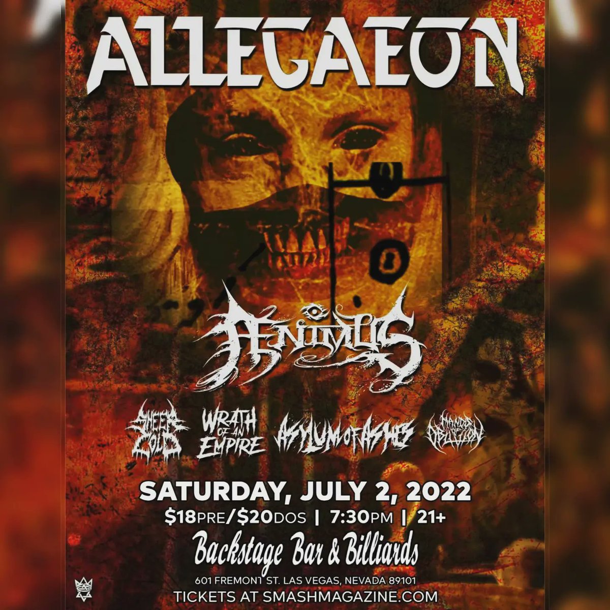 Tonight! We share the stage with <a href="/Allegaeon/">Allegaeon</a>, <a href="/aenimusofficial/">Aenimus</a>, <a href="/woaelv/">Wrath Of An Empire</a>, and <a href="/AsylumOfAshes/">Asylum Of Ashes</a>

Doors at 7:30! Come get a koozie for your sheer cold beer!