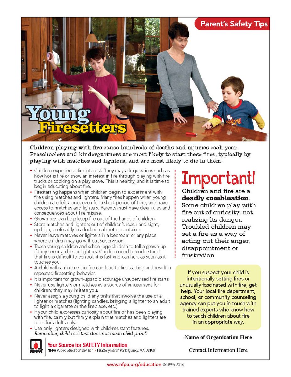 Children playing with fire cause hundreds of deaths and injuries each year. Kids under the age of 6 are most likely to start these fires, typically by playing with matches and lighters. #KidsFireSafety #FirePrevention #BeSafe