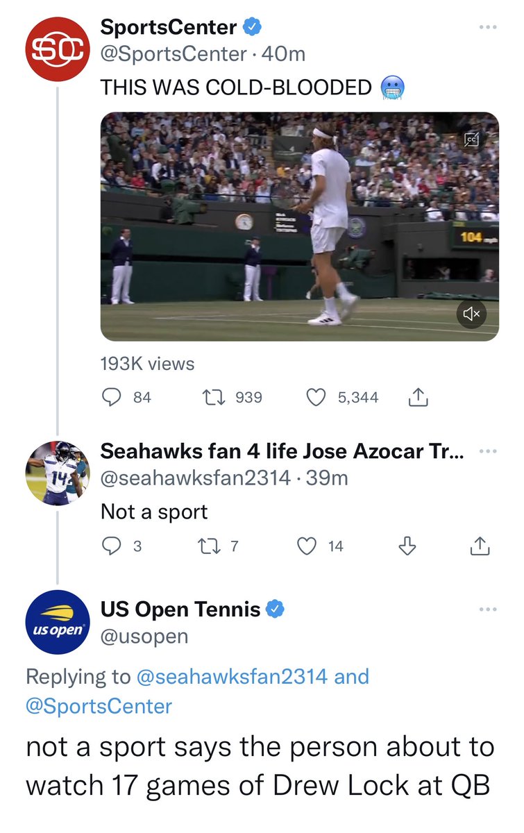 The <a href="/usopen/">US Open Tennis</a> woke up and chose violence today.
