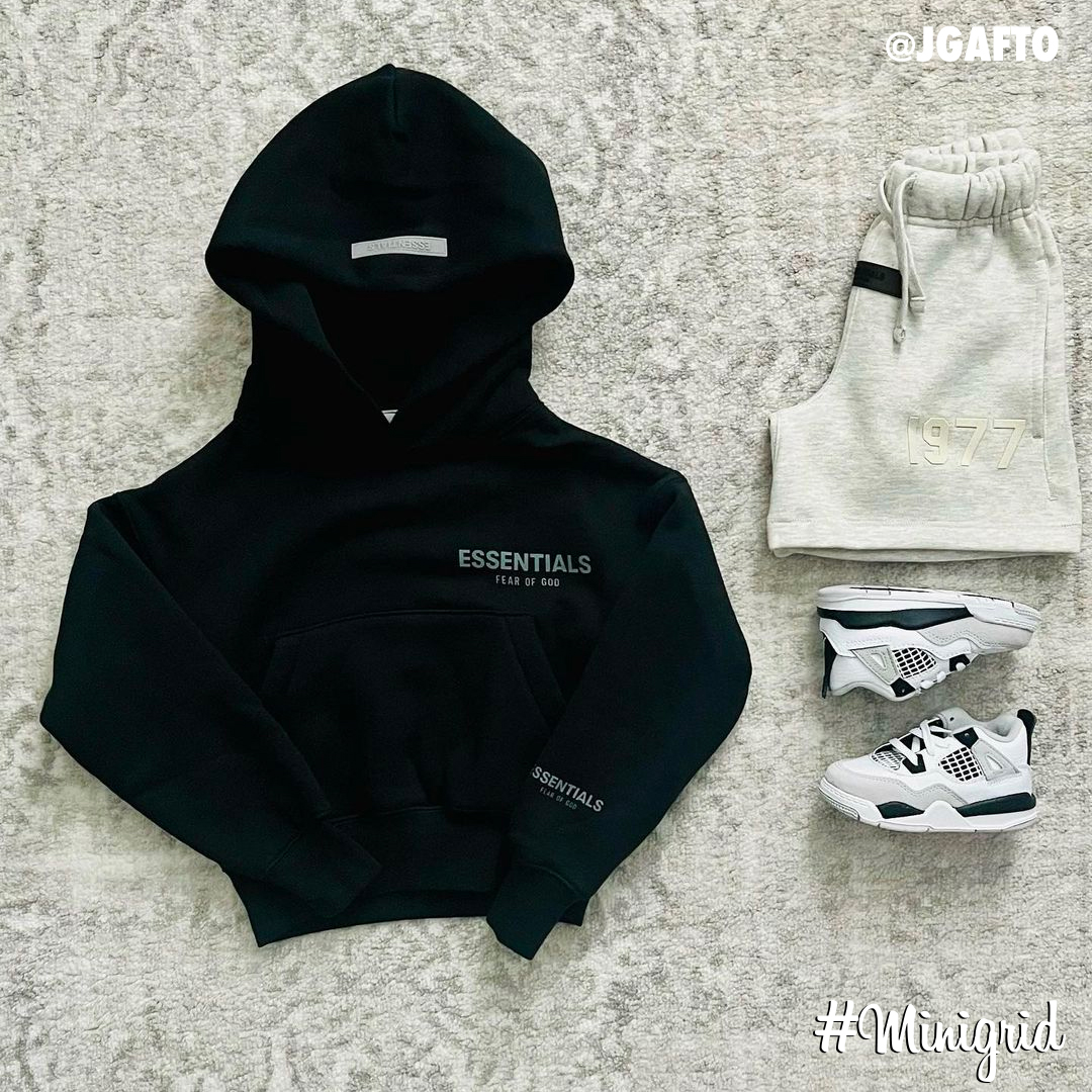 Today's top #minigrid is by @jgafto.
▫️ #JordanIV #Toddler
▫️ #Essentials #Kids #Hoodie & #Shorts