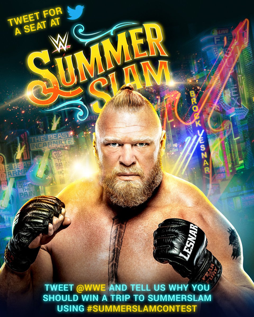 Tweet for a seat at #SummerSlam in Nashville! Reply to this Tweet and tell us why you want to go to @SummerSlam using #SummerSlamContest for your chance to win!