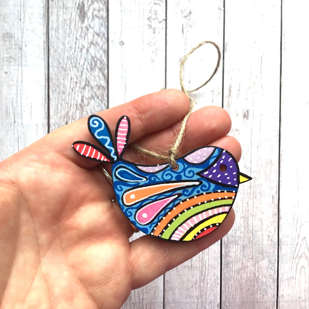 buck_lj's tweet photo. Rainbow of Hope Bird Decoration, Colourful Gifts, Thinking Of You, Get Well Soon, Positivity Gift, New Home Gift, Rustic Decor. https://t.co/gmstL6lPSs #Slumbermonkey #Etsy #HugGift https://t.co/fH5Bqo65WH