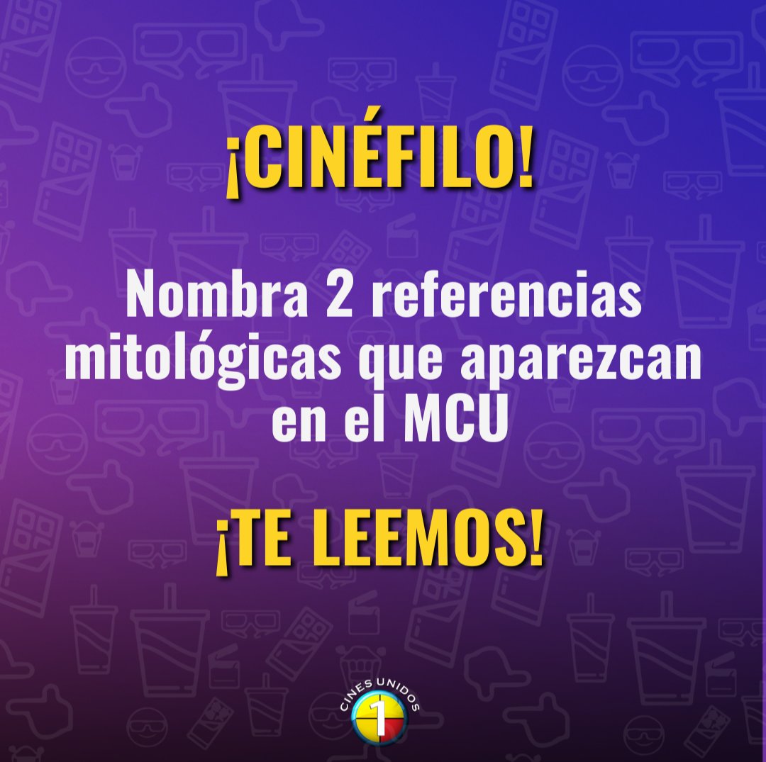 CinesUnidos's tweet image. Este reto solo lo responderán los que sean dignos ⚡️

Nombra 3 referencias mitológicas que aparezcan en el #MCU 😎🎬

¡Te leemos!

#CinesUnidos #CU #Marvel