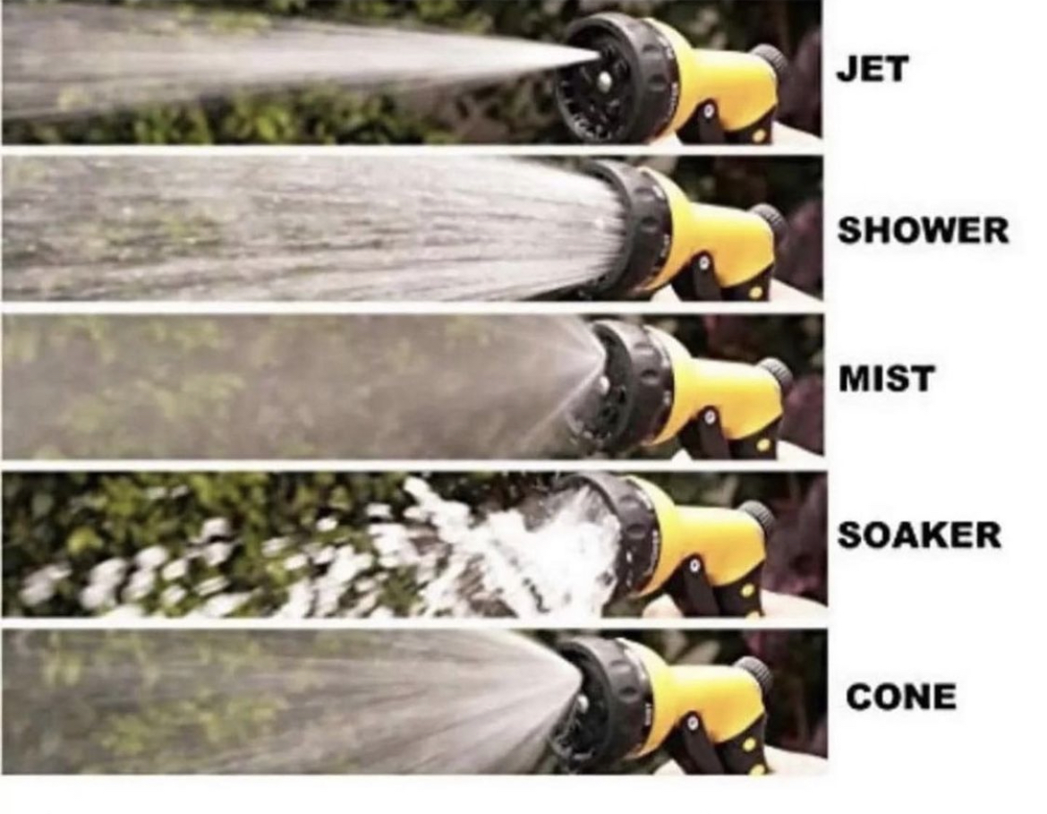Respectful Memes on Twitter "What’s your favorite garden hose setting?"