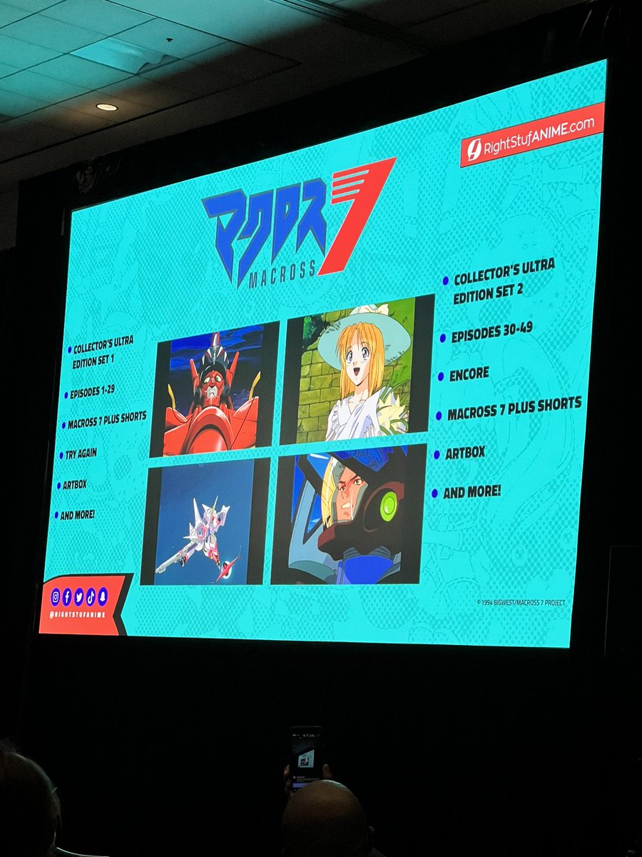 Kashiitan's tweet photo. @MACROSS_BIGWEST Panel couldn’t fit it all in, @rightstufanime is bringing #macross7 to blu ray! #マクロス7 #macross7 #Macross https://t.co/unwHa1UpuC
