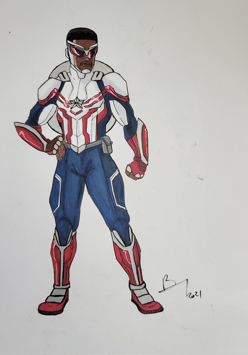 BTartist98's tweet photo. I don't think I ever posted this here, here's my #SamCap redesign! Real simple streamline of the og design!
.
.
.
.
.
.
#samwilson #CaptainAmerica #tfatws #TheFalconandtheWinterSoldier #Marvel #MCU https://t.co/LjPnTXbgCT