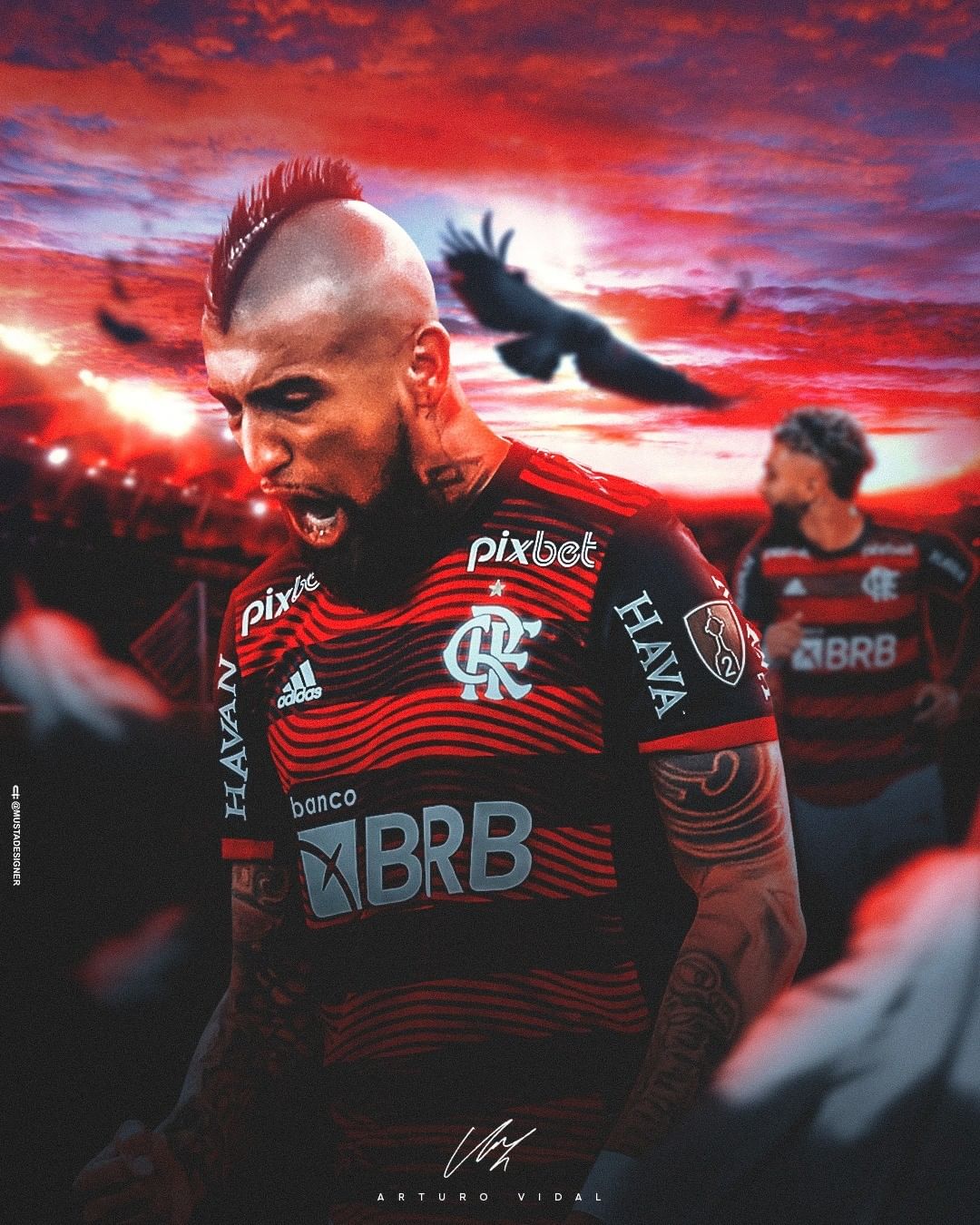 Com a saída de Arturo Vidal, Flamengo terá apenas seis jogadores