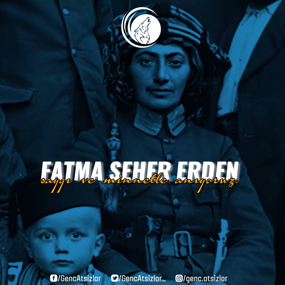 Millî Mücadele kahramanlarımızdan Fatma Seher Erden'i vefatının yıl dönümünde saygı ve minnetle anıyoruz.

#GençAtsızlar #FatmaSeherErden #KaraFatma #TürkçülerUnutmaz #TürkçülerUnutmadı
