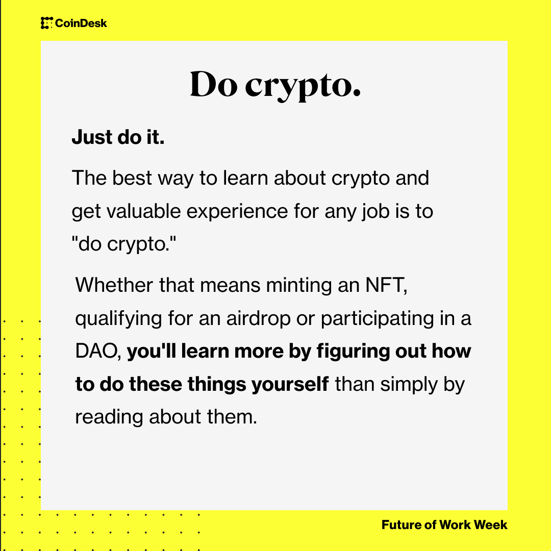 CoinDesk's tweet photo. The crypto industry is desperate to hire. 

There is, however, a shortage of talent. Do you have what it takes? 

Read more from #FutureofWorkWeek, presented by @Nexo: https://t.co/GjPDXPjl5y https://t.co/KehNAIS5rT