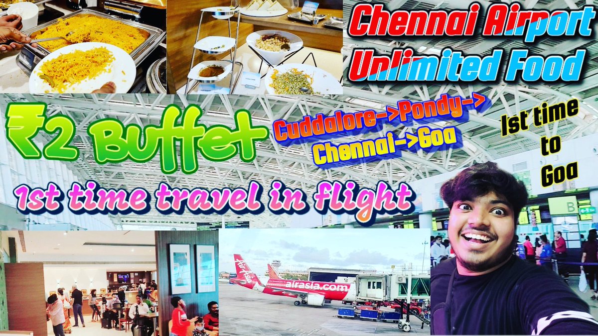 kamalogs's tweet photo. ₹2 Unlimited Food Buffet in Chennai Airport | 1st time Flight Experience | 1st time Goa Trip
https://t.co/nu3PJdcE9r
#flight #goa #goaseries #goatrip #travelvlog #tour #bagabeach #goadiaries #aeroplane 
#trip #travelling #goaspa #goaexplore #goaspam #goafun #goabeach #bagabeach https://t.co/iGvmAgHy9Z