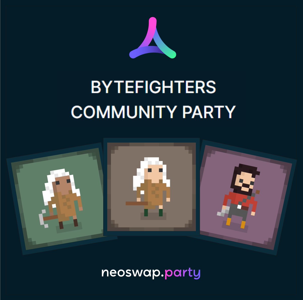 Tulle (@tulle_ai) on Twitter photo Join us tomorrow for <a href="/ByteFighters/">ByteFighters</a> community party at 9pm UTC.
There are only 20 spots available, so save your spot!
Book here: neoswap.cc/events
Join our discord here: neoswap.cc/discord
See you there! Join us tomorrow for <a href="/ByteFighters/">ByteFighters</a> community party at 9pm UTC.
There are only 20 spots available, so save your spot!
Book here: neoswap.cc/events
Join our discord here: neoswap.cc/discord
See you there!