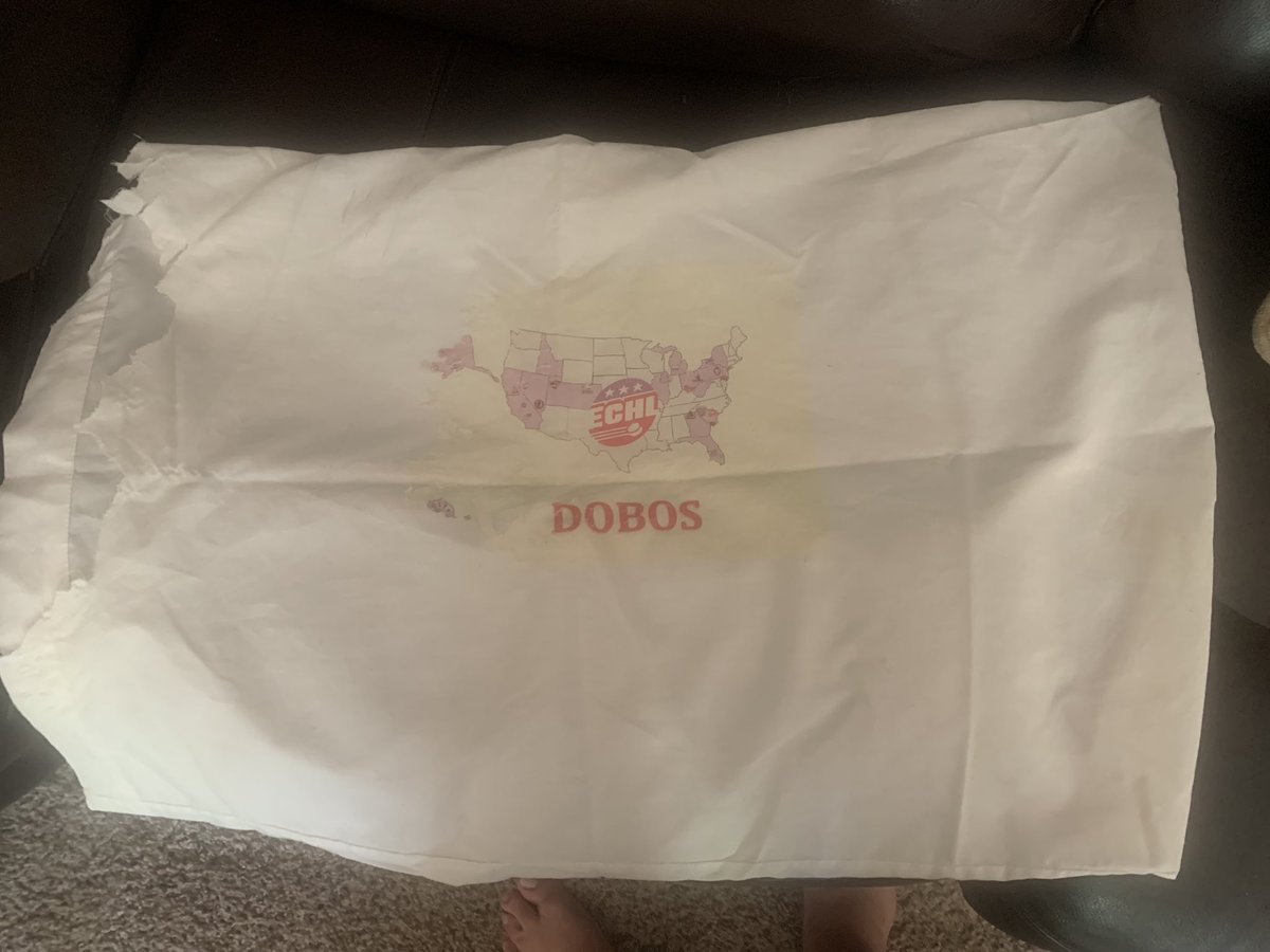 26Greatcall's tweet photo. Guess I’m a bit of a mini-hoarder. Found this gift from the @TTitans Fanboard - a pillowcase for the long bus rides - from 2011! Almost 10 yrs since the Titans folded and I still badly miss calling 🏒 in the @ECHL  Hard work but great times! @ECHLWeek #LoveBroadcasting https://t.co/9t1KRebwxb