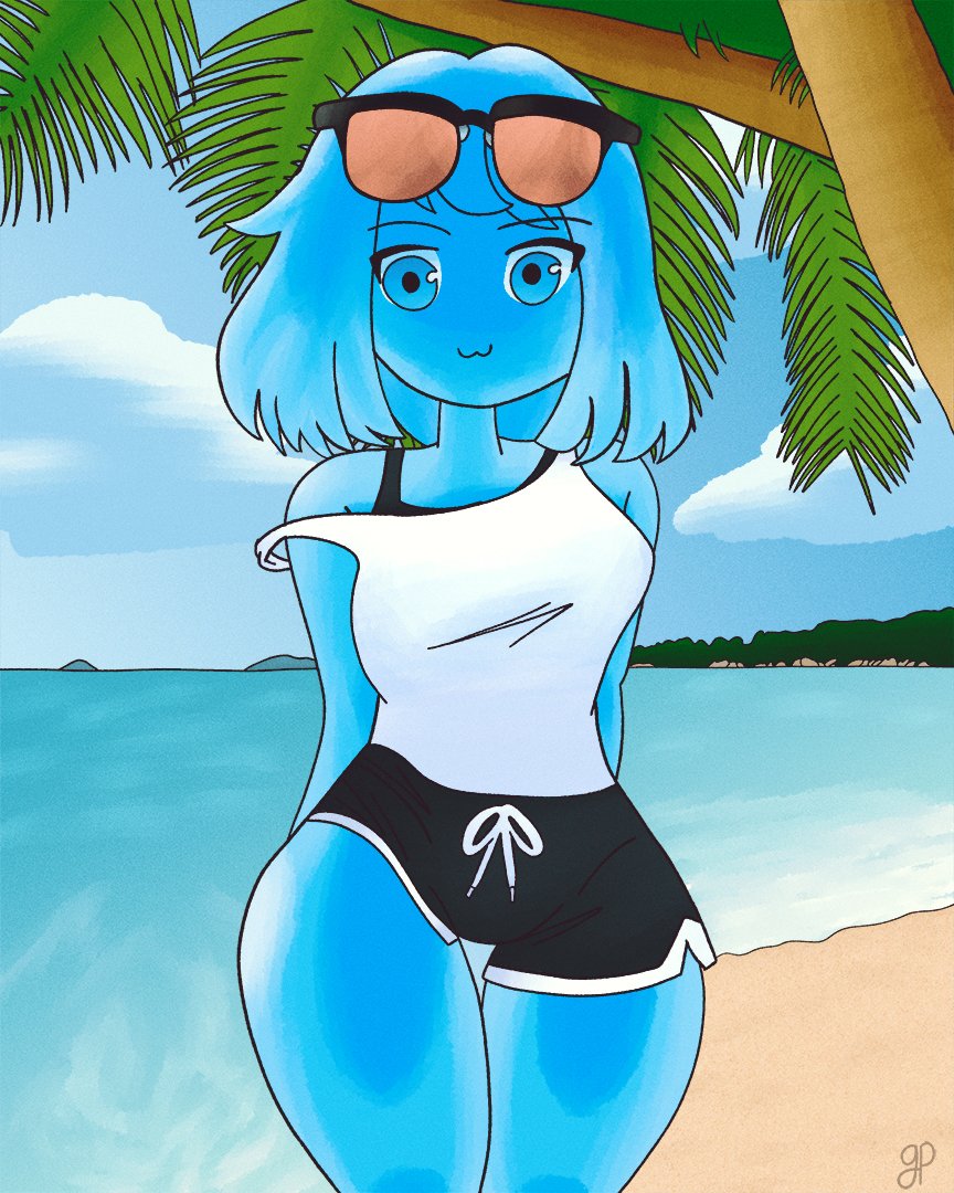 geoffery10's tweet photo. Does the sun make my slime look fat?

#drawingpractice #animegirl #monstergirl #animemonstergirl #animeslimegirl #animeslime #slime #fantasy #animefantasy #slimegirl #beach #animebeachgirl #sunglasses #beachclothes #paintedbeach #animebeach https://t.co/NAf0PrKxLz